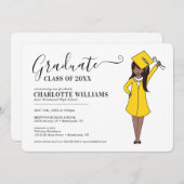 Aanpasbare meisjesavatar | Afstuderen op de middel Kaart (Voorkant / Achterkant)