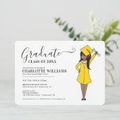 Aanpasbare meisjesavatar | Afstuderen op de middel Kaart (Staand voorkant)