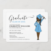 Aanpasbare meisjesavatar | Afstuderen op de middel Kaart (Voorkant / Achterkant)