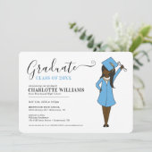 Aanpasbare meisjesavatar | Afstuderen op de middel Kaart (Staand voorkant)