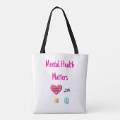 Aanpasbare Mental Health Matters Canvas tas (Achterkant)