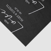 Aanpasbare 'Met Liefde' Trouwtypografie Favorietge Tissuepapier (Detail)