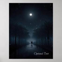 Aanpasbare Middennachtelijke Wandeling in het Maan Poster