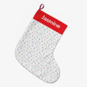 Aanpasbare Minimale Kleurrijke Kerstsneeuwvlok Grote Kerstsok (Voorkant (Hangend))