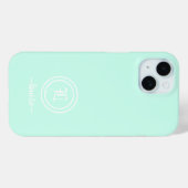 Aanpasbare Mintgroene Monogram Hoesje voor Telefoo (Achterkant (horizontaal))