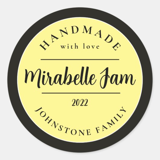 Aanpasbare Mirabelle-jamsticker Ronde Sticker (Voorkant)