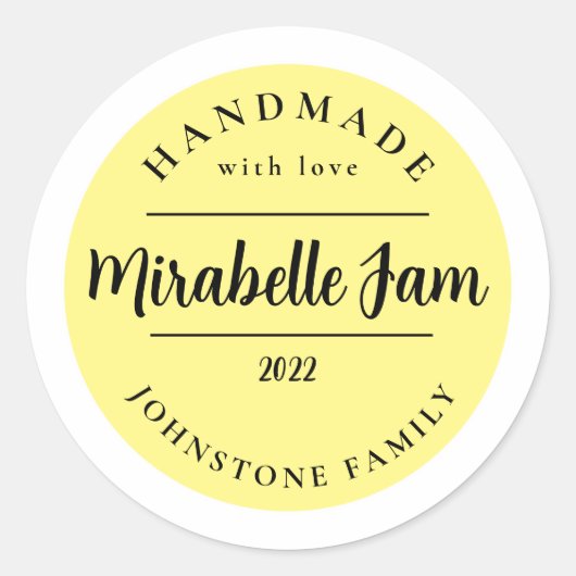 Aanpasbare Mirabelle-jamsticker Ronde Sticker (Voorkant)