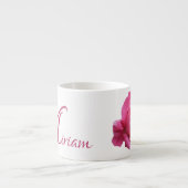 Aanpasbare Miriam naam monogram roze roos bloemig Espresso Kop (Voorkant)