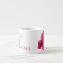 Aanpasbare Miriam naam monogram roze roos bloemig