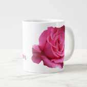 Aanpasbare Miriam naam monogram roze roos bloemig Grote Koffiekop (Voorkant rechts)