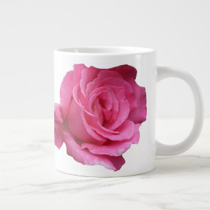Aanpasbare Miriam naam monogram roze roos bloemig Grote Koffiekop