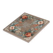 Aanpasbare Mocha Bloemrijke Bijbeltekst Tegeltje (Zijkant)