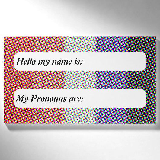 Aanpasbare Mod Trippy Cupioromantische Pride Vlag Naambadge (Voorkant)