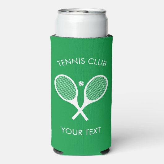 Aanpasbare moderne groene witte tennisracket seltzer blikjeskoeler (Seltzer Achterkant)
