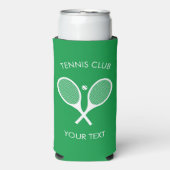 Aanpasbare moderne groene witte tennisracket seltzer blikjeskoeler (Seltzer Voorkant)