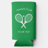 Aanpasbare moderne groene witte tennisracket seltzer blikjeskoeler (Achterkant)