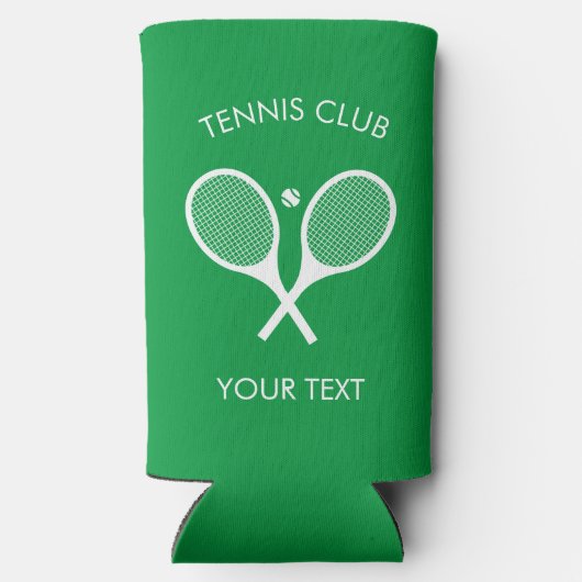 Aanpasbare moderne groene witte tennisracket seltzer blikjeskoeler (Achterkant)