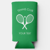 Aanpasbare moderne groene witte tennisracket seltzer blikjeskoeler (Voorkant)