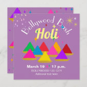 Aanpasbare moderne Holi-festivalkleuren paars Kaart (Voorkant / Achterkant)