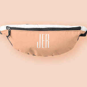 Aanpasbare moderne monogram beginletters perzik wi heuptasje