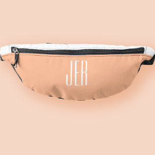 Aanpasbare Moderne Monogram Eerste Letters Perzik Heuptasje