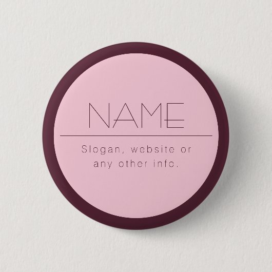 Aanpasbare moderne tekst met rand ronde button 5,7 cm (Voorkant)