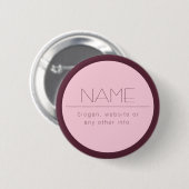 Aanpasbare moderne tekst met rand ronde button 5,7 cm (Voorkant /achterkant)