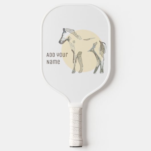 Aanpasbare Moderne Veulen Minimale Cute Unisex Paa Pickleball Paddle (Voorkant)