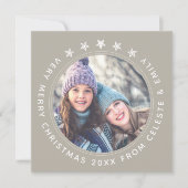 Aanpasbare Moeder Dochter Taupe Prettig Kerstfeest Feestdagenkaart (Voorkant)