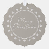 Aanpasbare Moeder Dochter Taupe Prettig Kerstfeest Ornament Kaart (Achterkant)