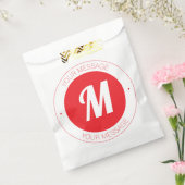 Aanpasbare monogram & cirkelvormige tekstsjabloon bedankzakje (Gezegeld)