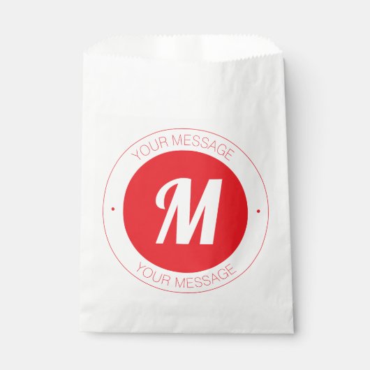 Aanpasbare monogram & cirkelvormige tekstsjabloon bedankzakje (Voorkant)