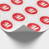 Aanpasbare monogram & cirkelvormige tekstsjabloon cadeaupapier (Hoek)