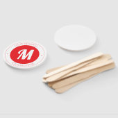 Aanpasbare monogram & cirkelvormige tekstsjabloon handwaaier (Niet-gemonteerd)