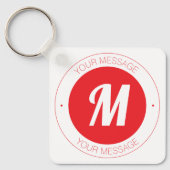 Aanpasbare monogram & cirkelvormige tekstsjabloon sleutelhanger (Voorkant)
