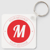 Aanpasbare monogram & cirkelvormige tekstsjabloon sleutelhanger (Achterkant)