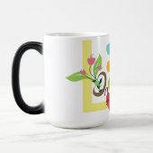 Aanpasbare Monogram Koffie Mok met Bloemontwerp (Links)