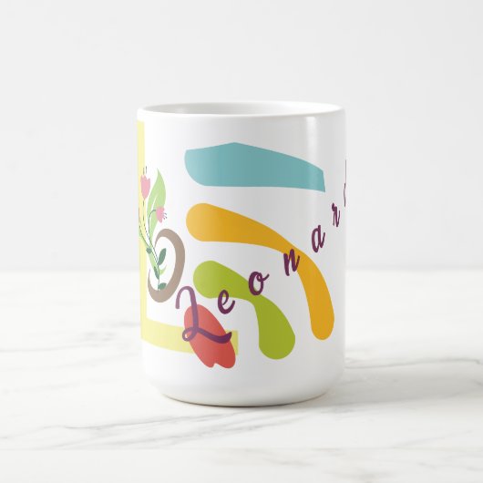 Aanpasbare Monogram Koffie Mok met Bloemontwerp (Midden)