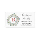 Aanpasbare Monogram Label Kerstmis (Voorkant)