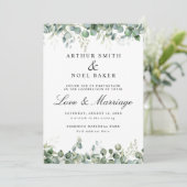 Aanpasbare Mooie Eucalyptus Bruiloft  Kaart (Staand voorkant)