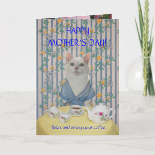 Aanpasbare Mooie Kat/Moederdag voor Moeders Kaart