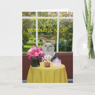 Aanpasbare Mooie Kat Vrouwelijke Verjaardag Kaart