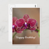 Aanpasbare Mooie Rode Orchidee Verjaardag Briefkaart (Voorkant / Achterkant)