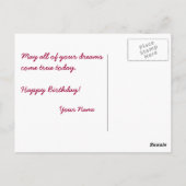 Aanpasbare Mooie Rode Orchidee Verjaardag Briefkaart (Achterkant)