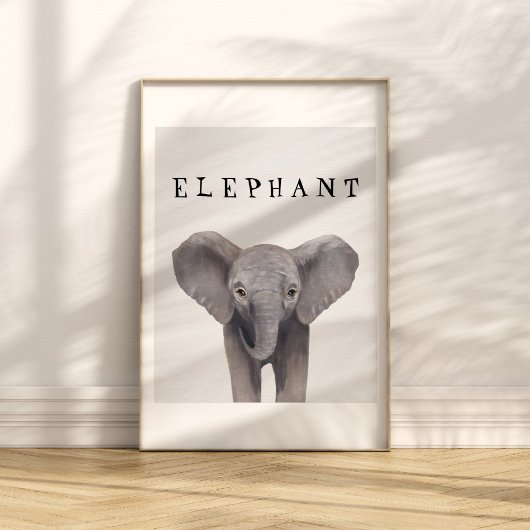 Aanpasbare Moppe Olifantje Kinderposter Poster