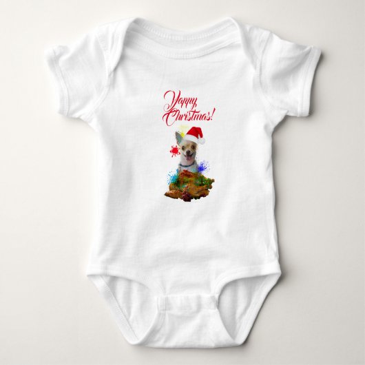 Aanpasbare Mopshond Chihuahua Hondje Kerstmis Romper (Voorkant)