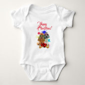 Aanpasbare Mopshond Cute Poodle Hond Kerstmis Romper (Voorkant)
