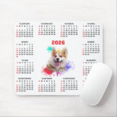 Aanpasbare Mopshond Kalender Muismat (Met muis)