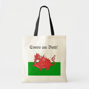 Aanpasbare Mopshond Rode Draak van Wales Boodschap Tote Bag