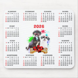 Aanpasbare Mopshond Shih Tzu-hondenkalender Muismat